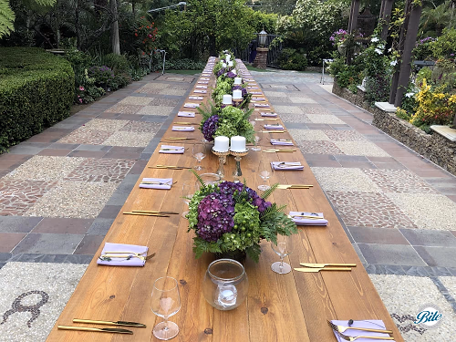 Long Table Set for Evening Reception