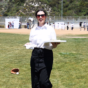 Server Walking Across Field