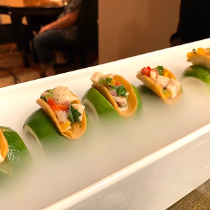 Smoking Mini Tacos on Limes