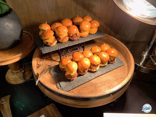 Short Rib Sliders in Wooden Table