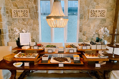 Dinner on Buffet Table