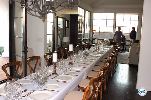 Long Table Set For Dinner