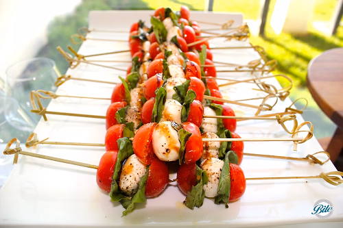 Caprese Salad Skewers Stacked On Display
