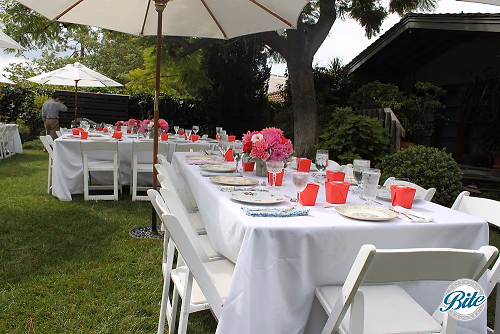 Backyard Bridal Shower Table Setting