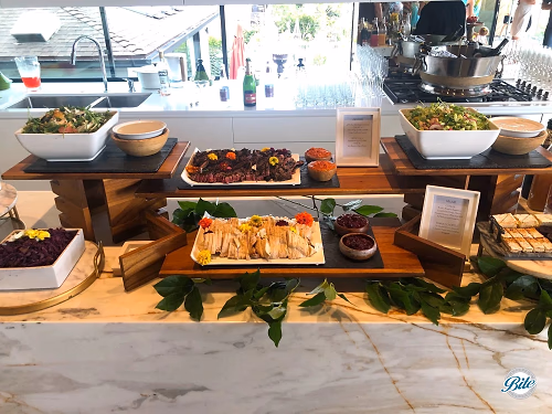 Buffet Laid Out in Kitchen