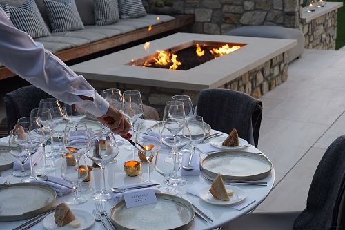 Lighting Candles for Evening Dinner