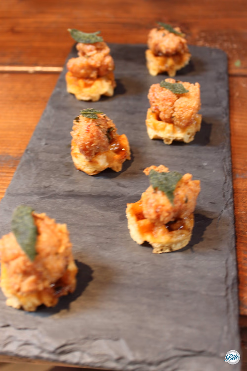 Chicken n Waffle on Tray