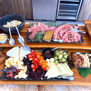Cheese and Charcuterie laid out on Grazing Table