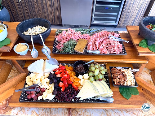 Cheese and Charcuterie laid out on Grazing Table