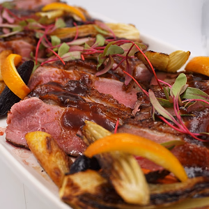 Seared Duck with Grilled Vegetables