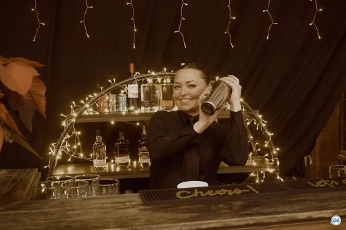 Bartender Shaking Up Some Drinks