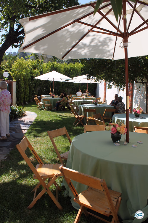 Tables in backyard