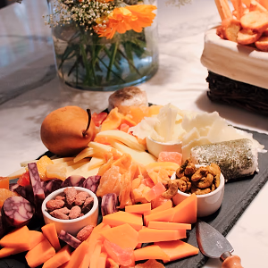 Cheese Display with Dried Fruit and Nuts