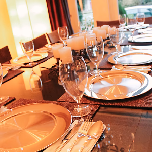 Plated Meal Table Setting
