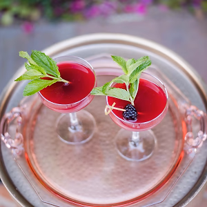 An elegant signature cocktail for a wedding