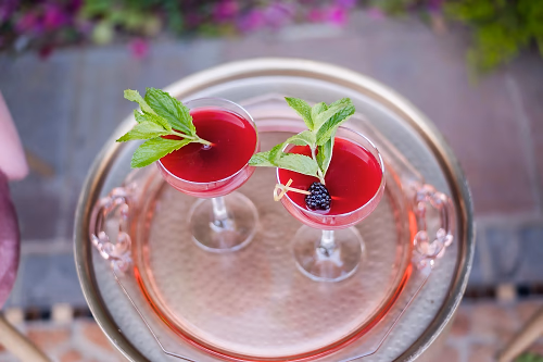 An elegant signature cocktail for a wedding