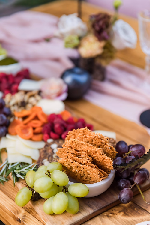 An elegant family-style cheeseboard