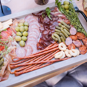 Elegant family-style charcuterie platter