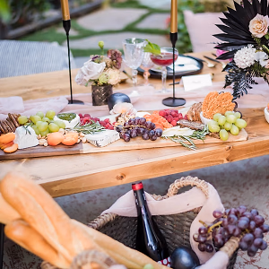 An elegant family-style cheese board