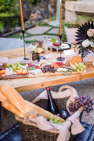 An elegant family-style cheese board