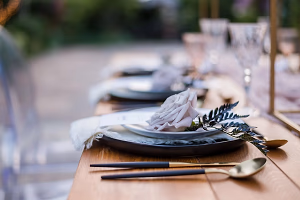 Long Wooden Table Set
