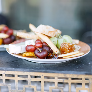 Elegantly pre-plated individual portions for guests to graze on during the wedding cocktail hour