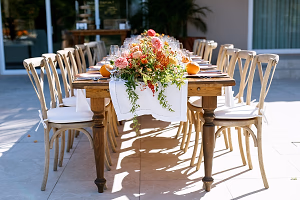 A fresh, floral and citrus summer wedding table