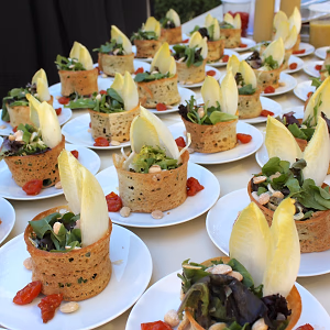 Plated Salad in Crouton Collar