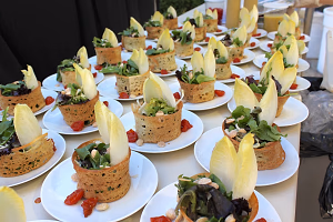 Plated Salad in Crouton Collar