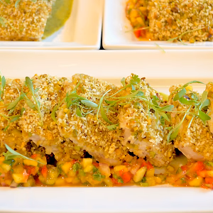 pistachio crusted seasonal catch