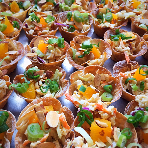 Individual Chinese chicken salad cups