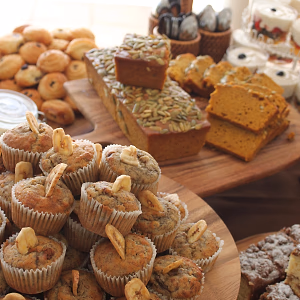 Breakfast Pastry Display on Buffet