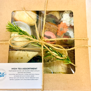 High tea assortment in an individual box