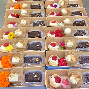 A selection of our dessert bites in individual packaging