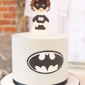 Special cake made for the groom in his favorite, Batman theme
