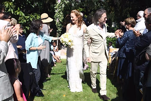 Wedding Couple with Bouquet