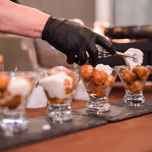 Flaming Donuts Being Served