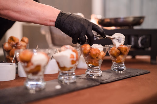 Flaming Donuts Being Served