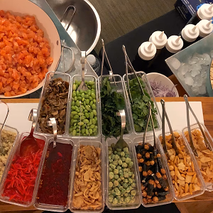 Build your own poke bowl station 