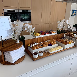 Breakfast pastries displayed