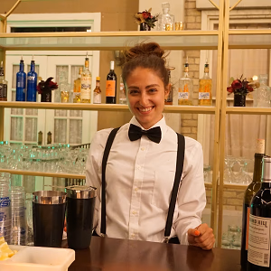 Bartender Serving Drinks