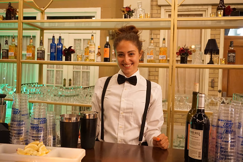Bartender Serving Drinks