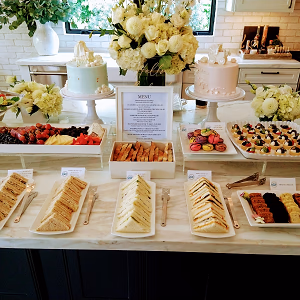 Afternoon tea displayed on our client's gorgeous counter
