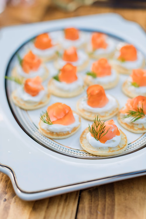 Smoked Salmon Rose on Blini