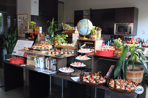 Back to school inspired custom food display with classroom decor