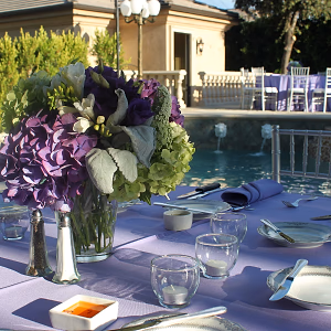 Outdoor Table Setting by Pool