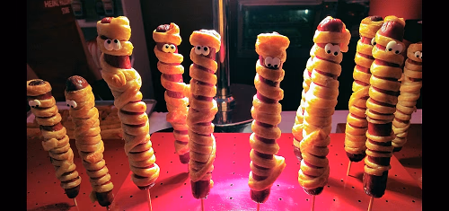 Mummy Dogs on Red Display