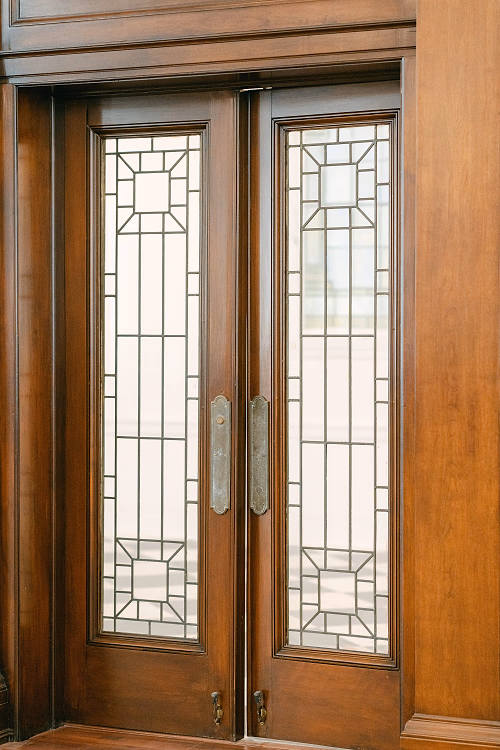 Tiffany-style Leaded Glass Doors