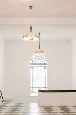 Stained Glass Window from Black and White Foyer