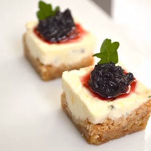 Savory Goat Cheese Cheesecake - served with a seasonal compote